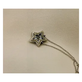 1920s Deco 14k White Gold Diamond Star Necklace .40 carat