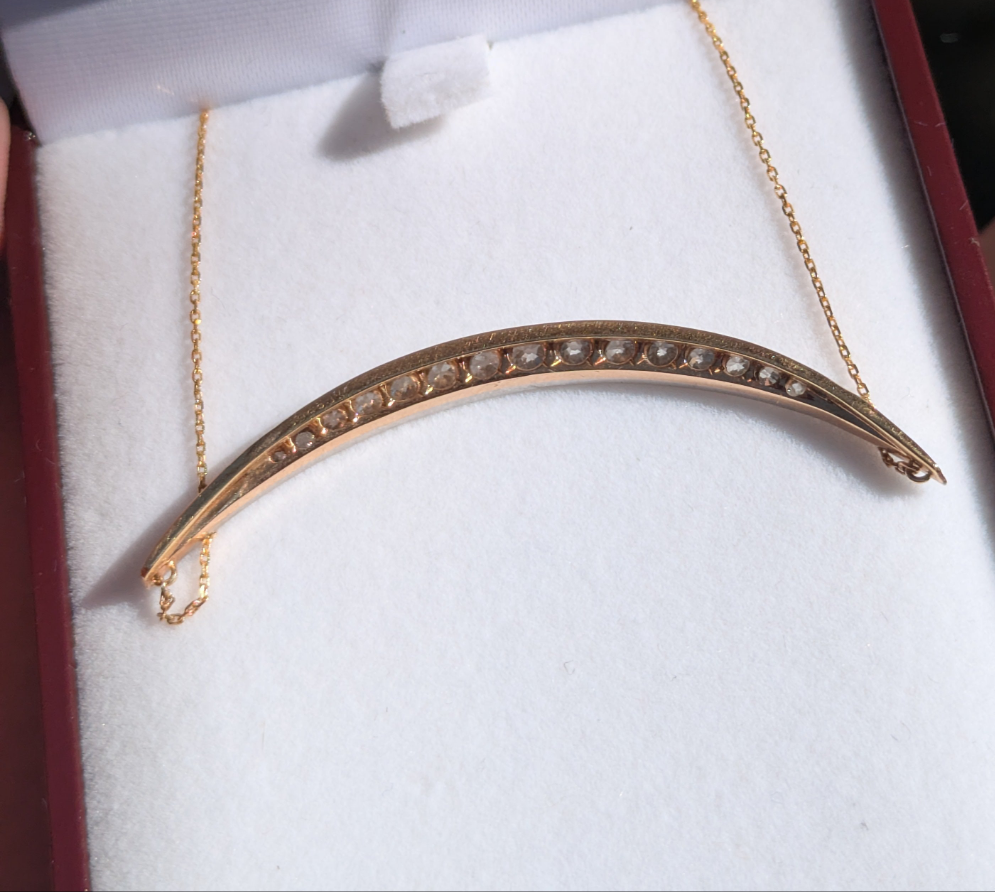 Stunning circa 1900 Crescent Moon Necklace