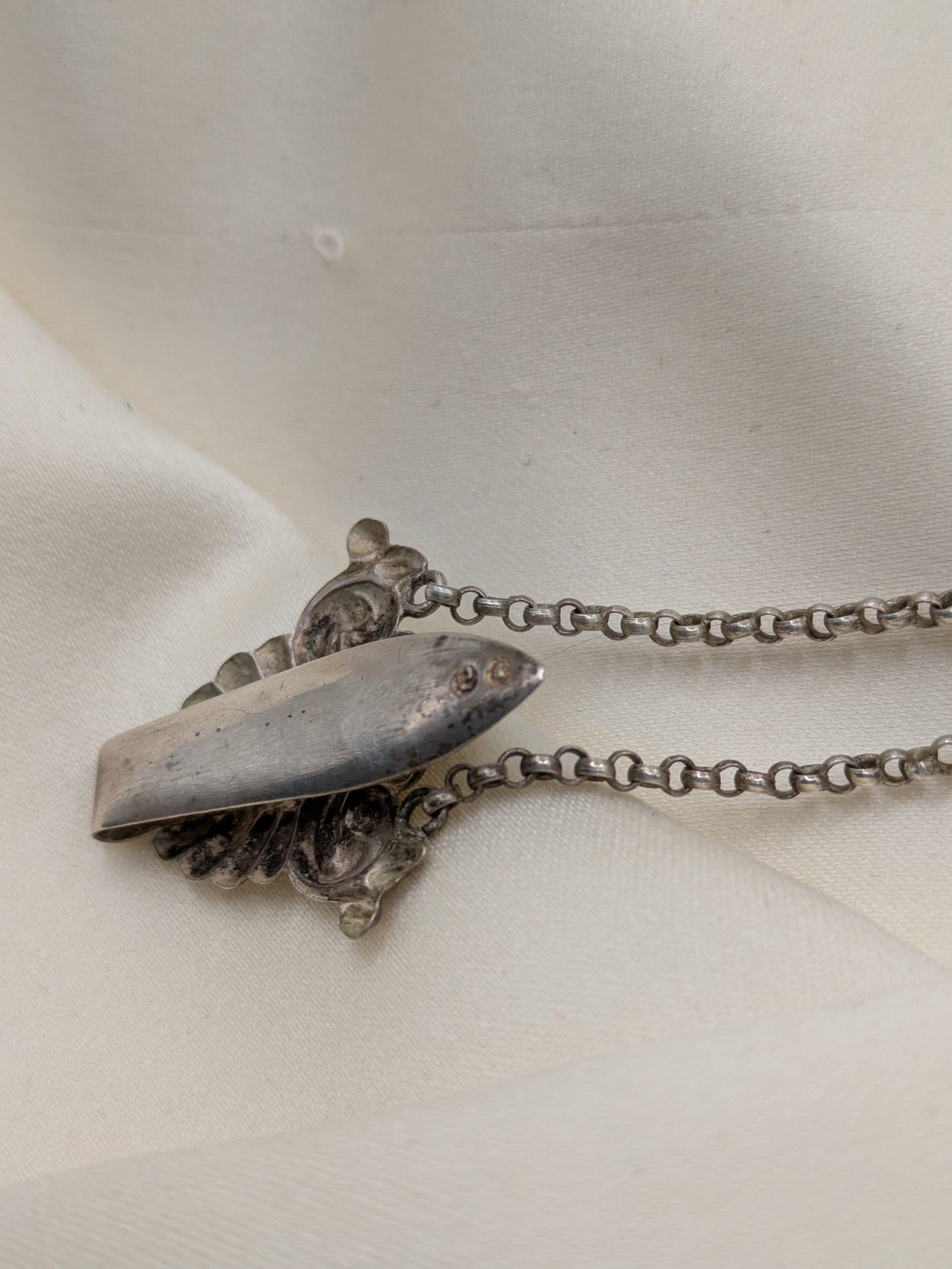 19th Century German Needle Case Chatelaine Swans and Bird, Urn