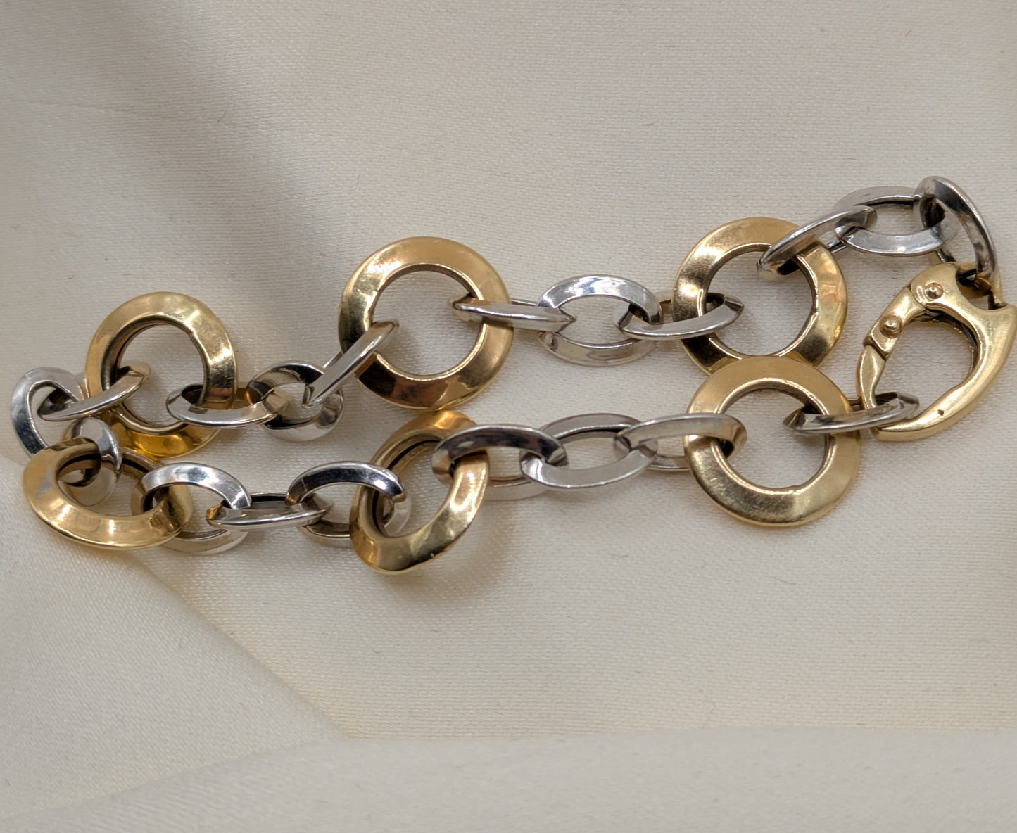 Estate 14k white and yellow gold bracelet made in Italy