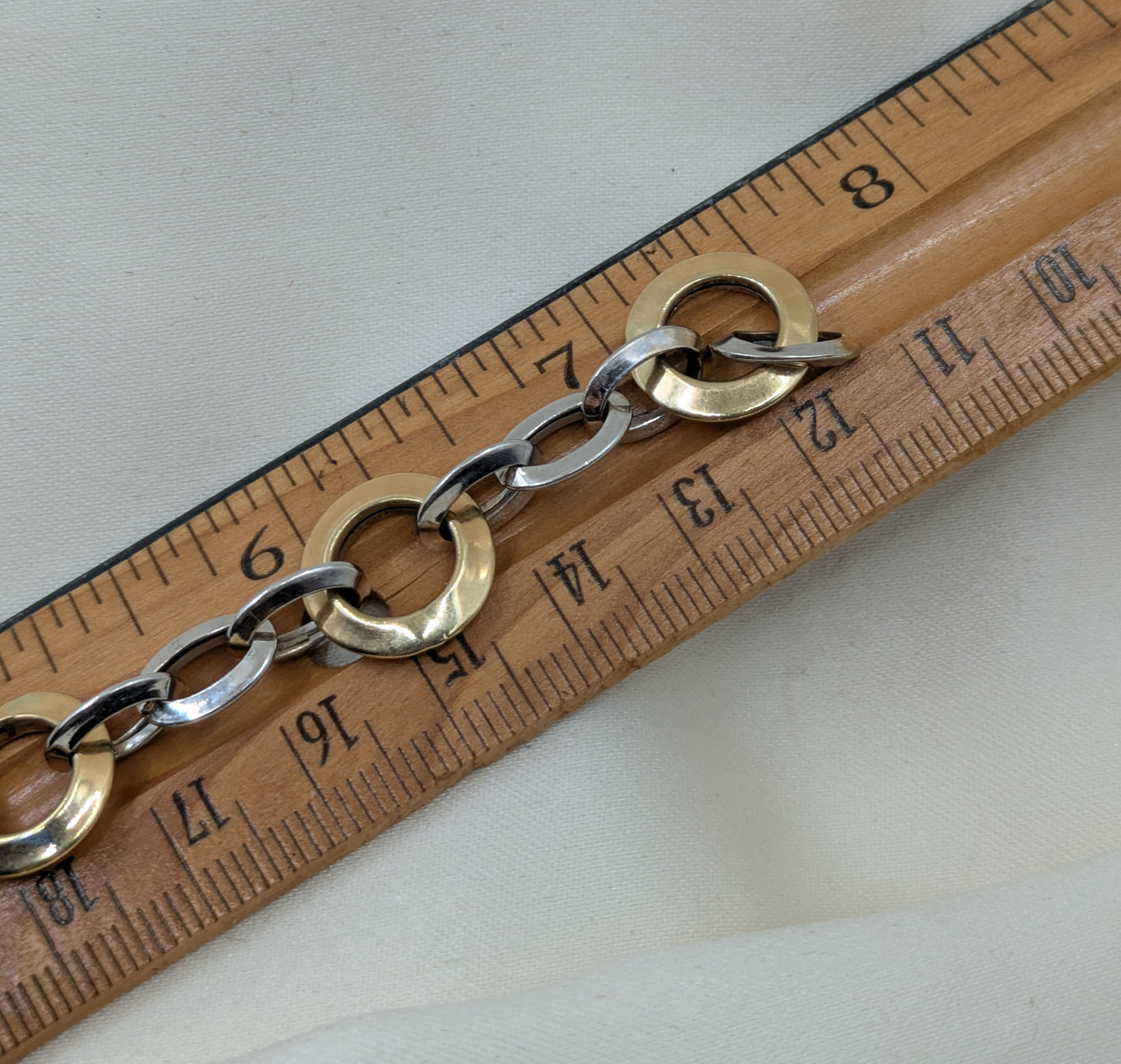 Estate 14k white and yellow gold bracelet made in Italy