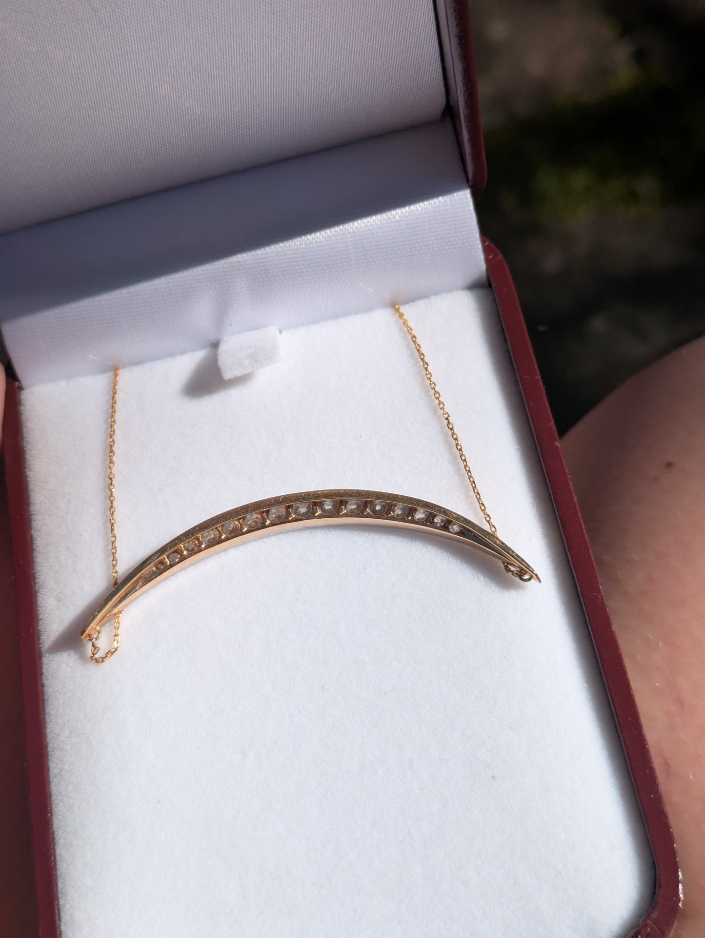 Stunning circa 1900 Crescent Moon Necklace