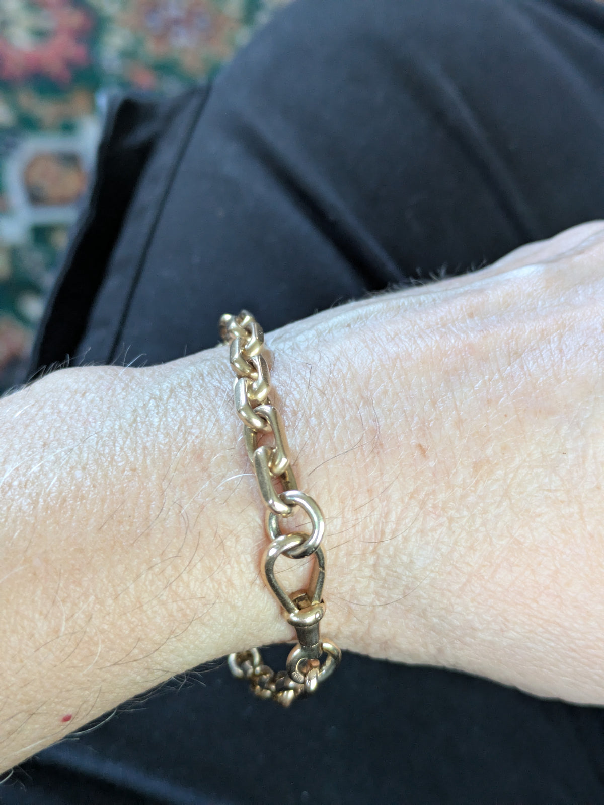 Antique Victorian Edwardian Watch Chain Bracelet 14k Solid Gold over 18 grams!
