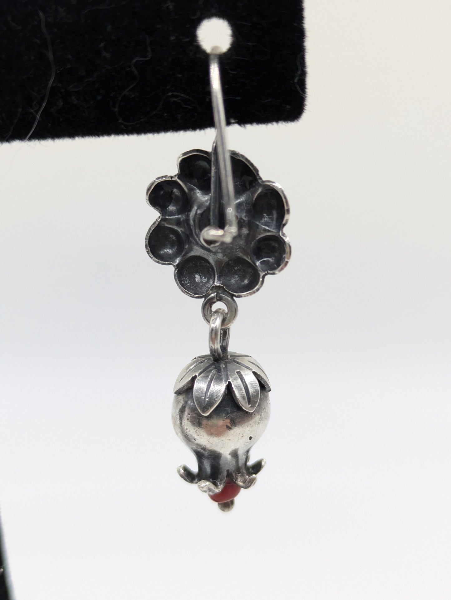 Oaxaca Mexico Silver Pomegranate Earrings
