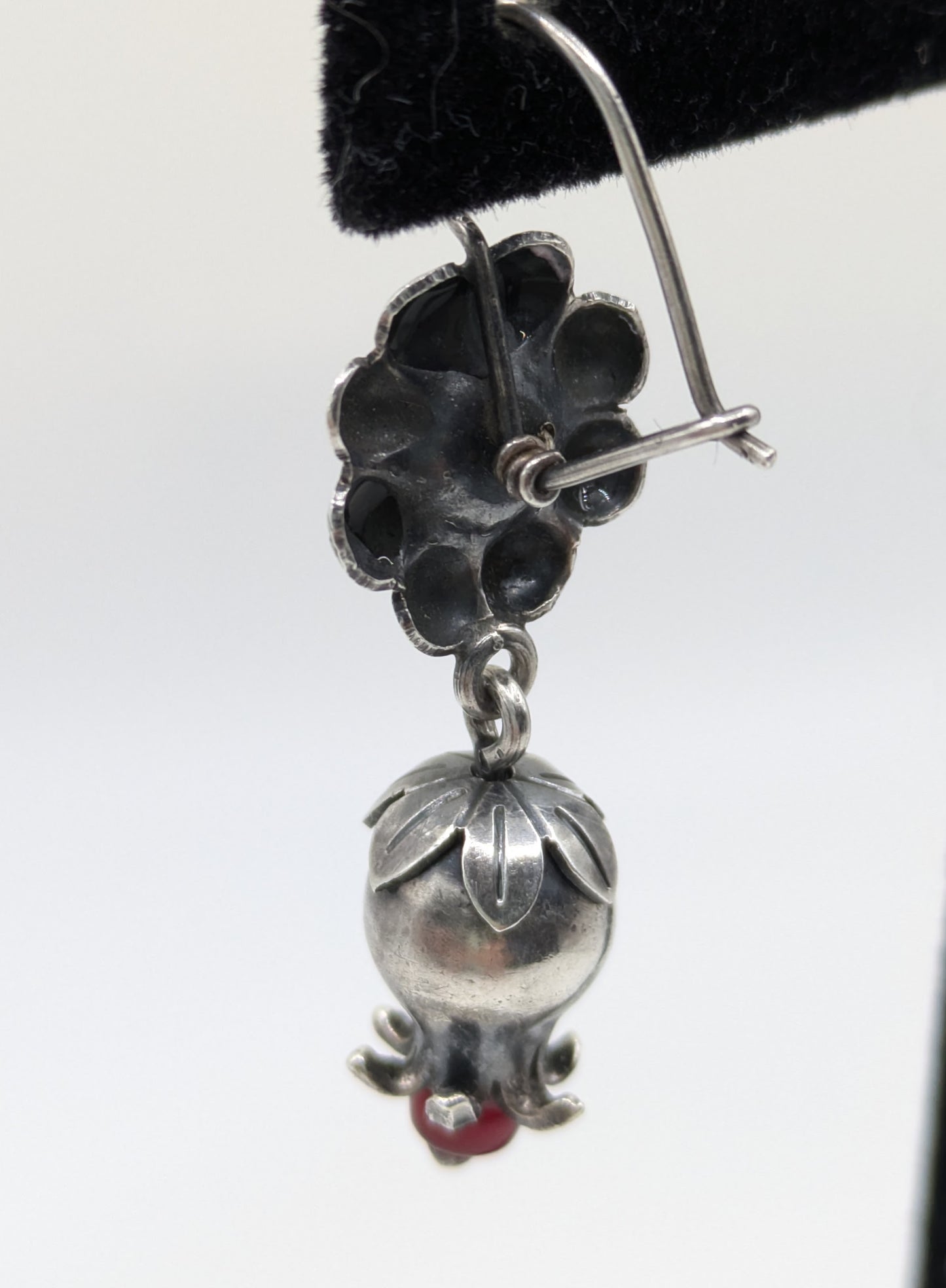 Oaxaca Mexico Silver Pomegranate Earrings