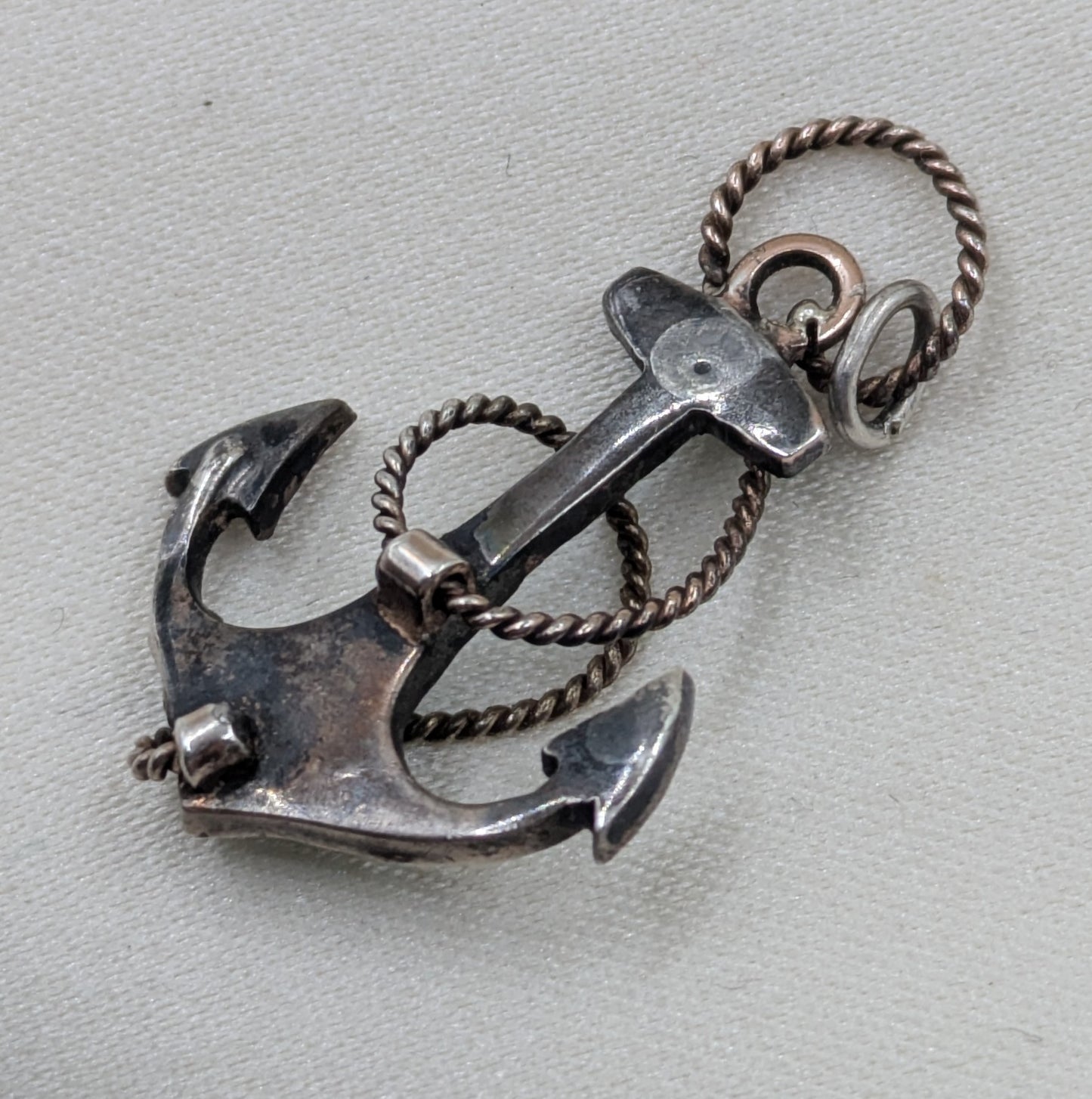 Victorian Silver Turquoise Anchor Pendant