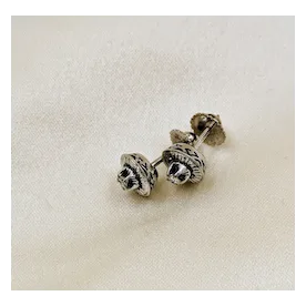 Art DecoWhite Gold Diamond Stud Earrings with Decorative Gallery