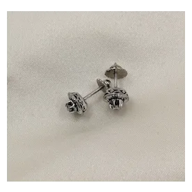 Art DecoWhite Gold Diamond Stud Earrings with Decorative Gallery