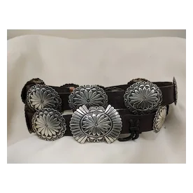 Exceptional Navajo Concho Belt Sterling Silver, signed D