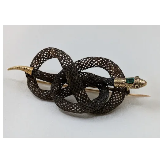 Georgian Snake Memorial Hair Brooch