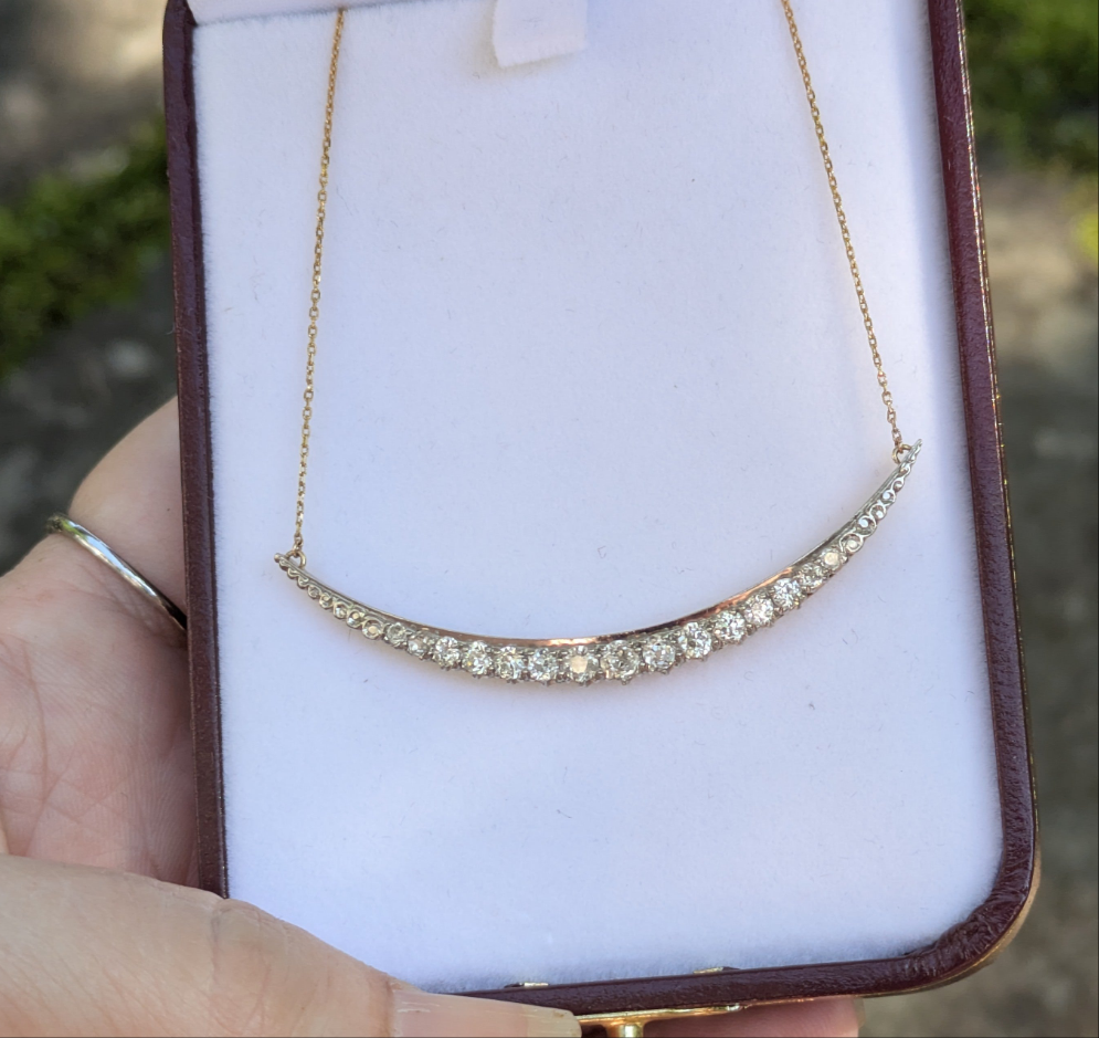Stunning circa 1900 Crescent Moon Necklace