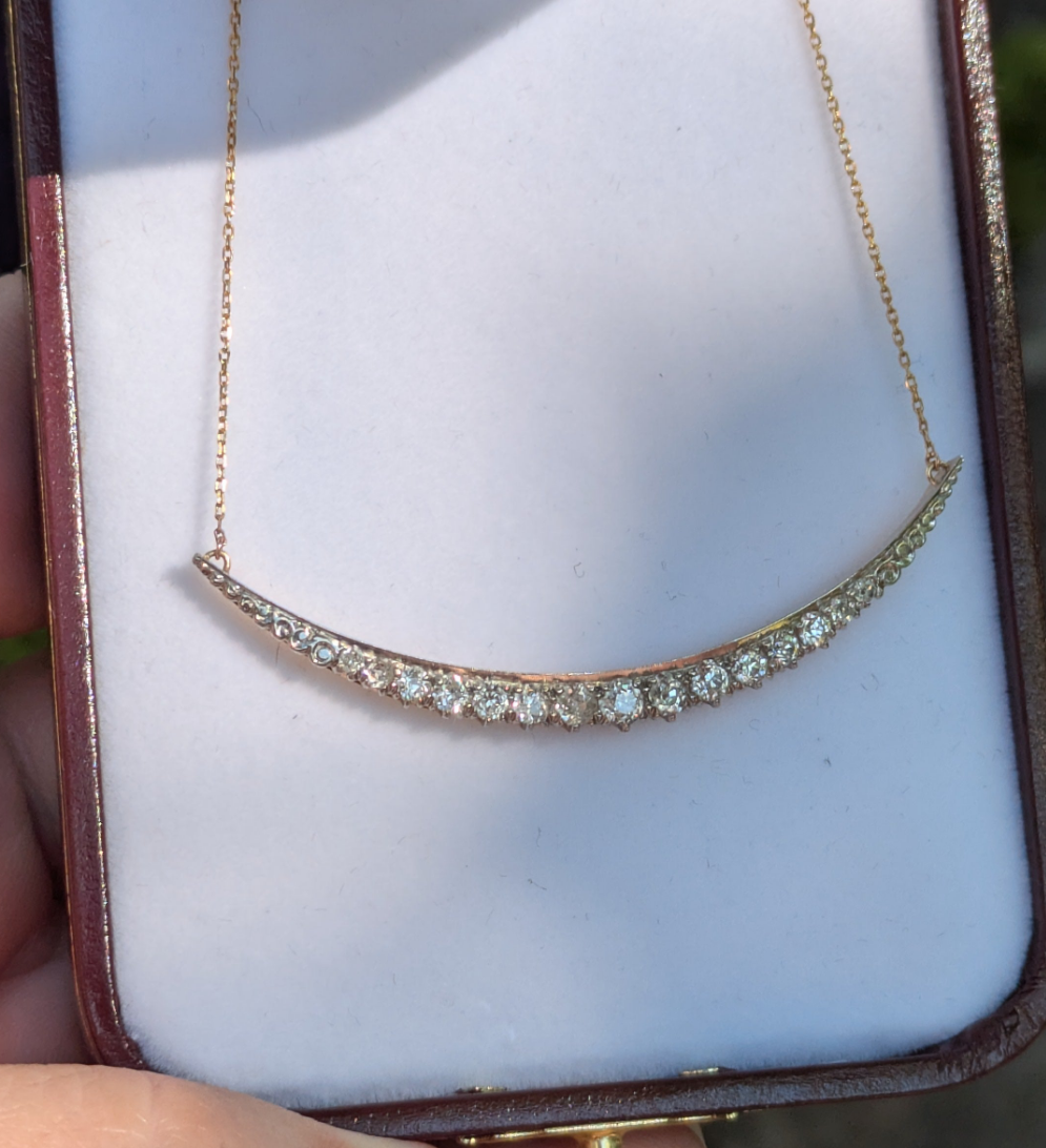 Stunning circa 1900 Crescent Moon Necklace