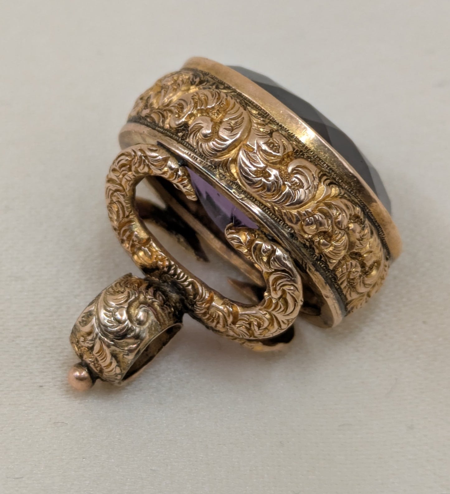 Victorian 9k Amethyst Fob British Hallmarks