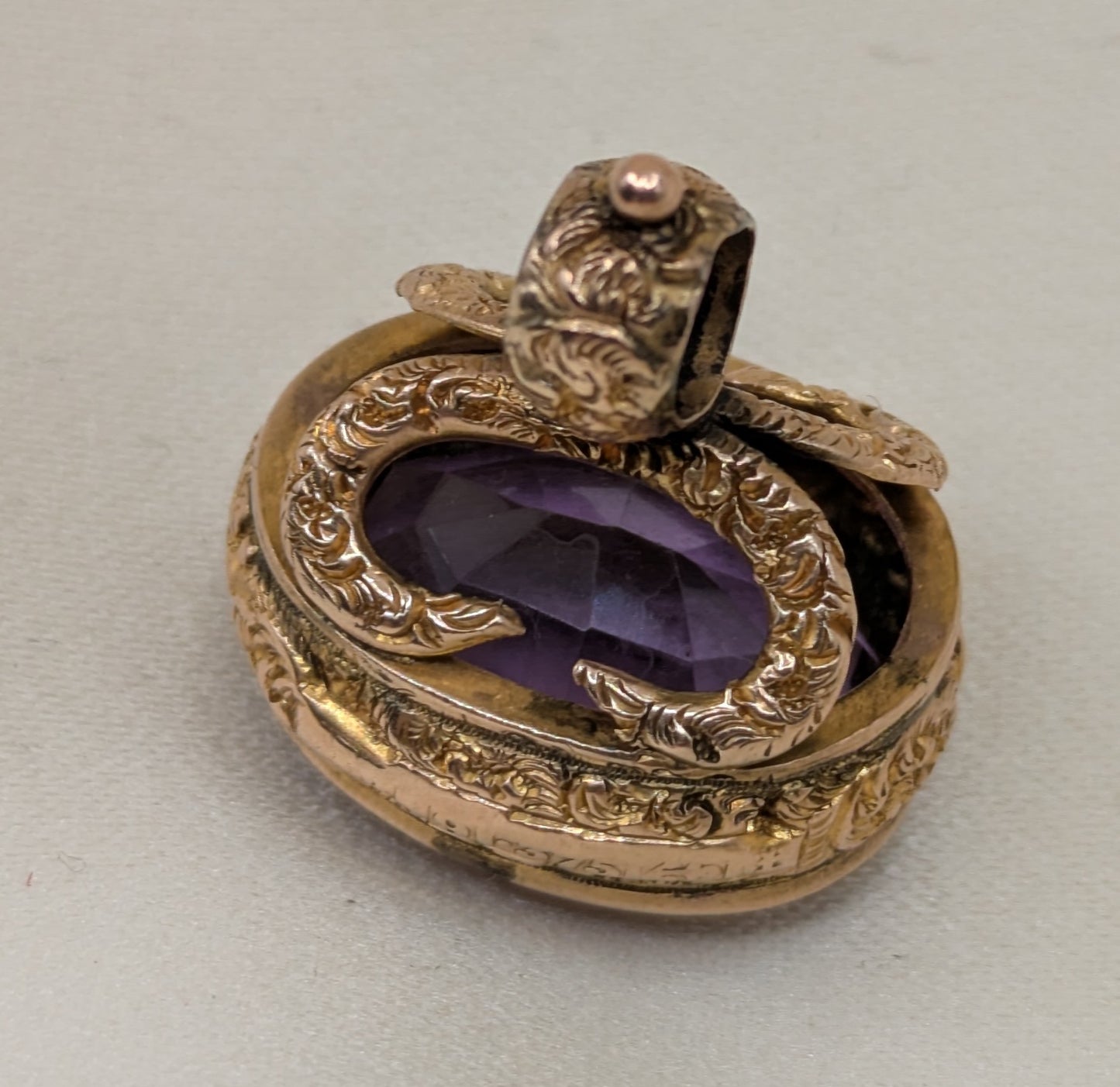 Victorian 9k Amethyst Fob British Hallmarks