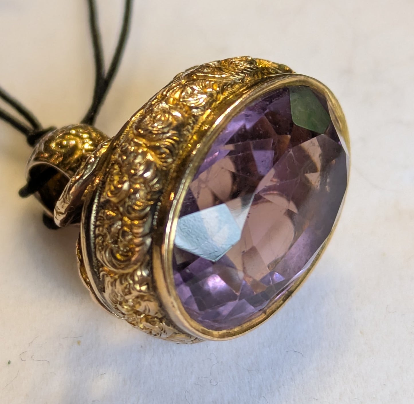 Victorian 9k Amethyst Fob British Hallmarks