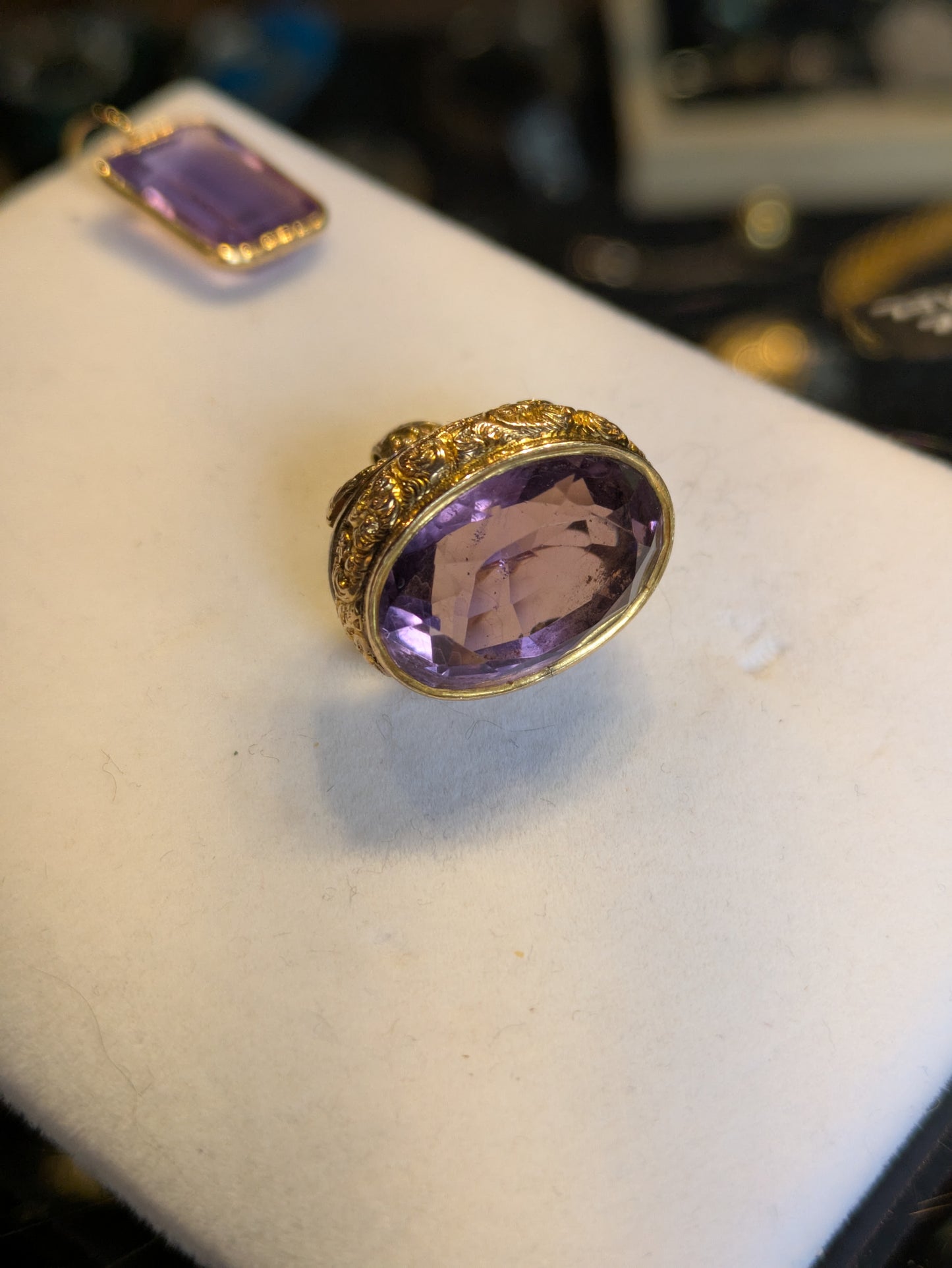 Victorian 9k Amethyst Fob British Hallmarks