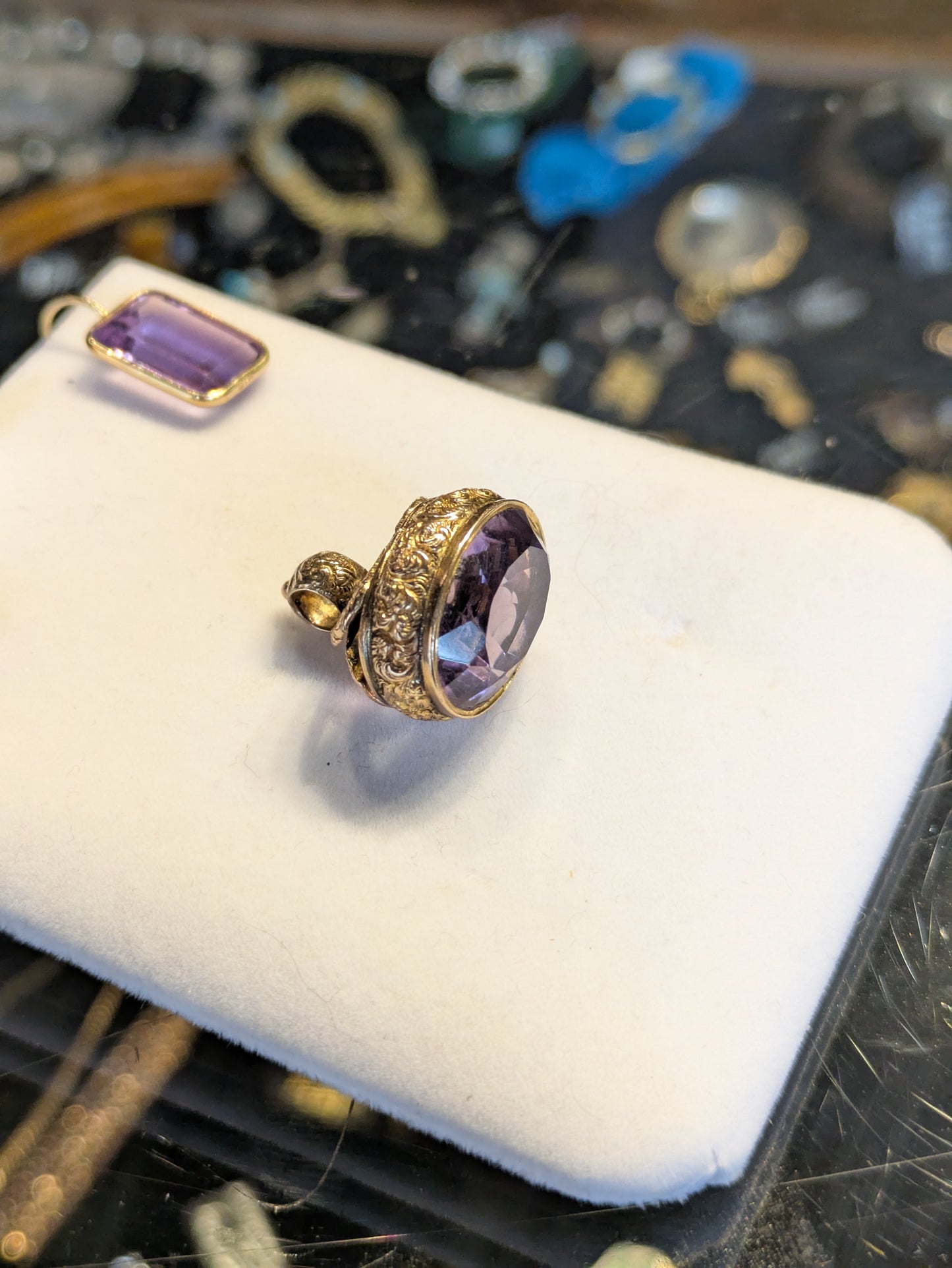 Victorian 9k Amethyst Fob British Hallmarks