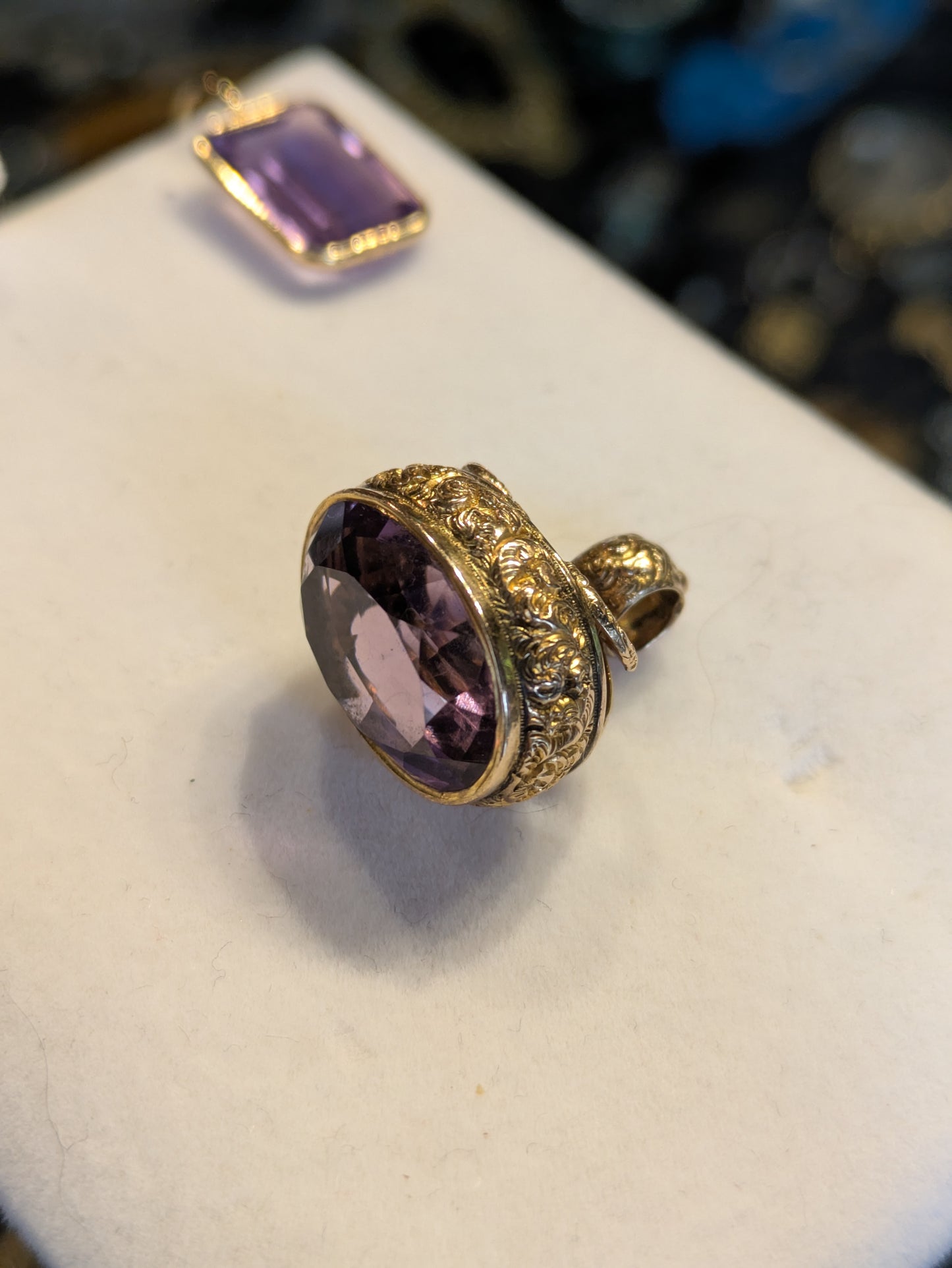 Victorian 9k Amethyst Fob British Hallmarks