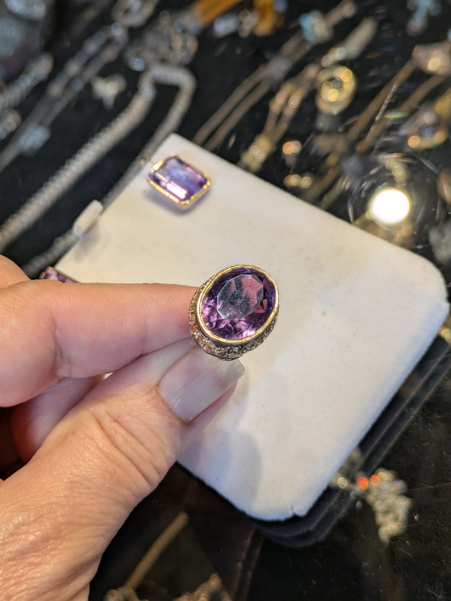 Victorian 9k Amethyst Fob British Hallmarks
