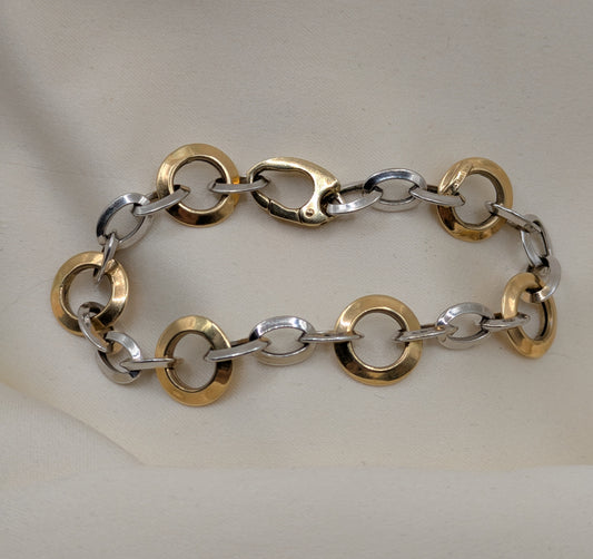 Estate 14k white and yellow gold bracelet made in Italy