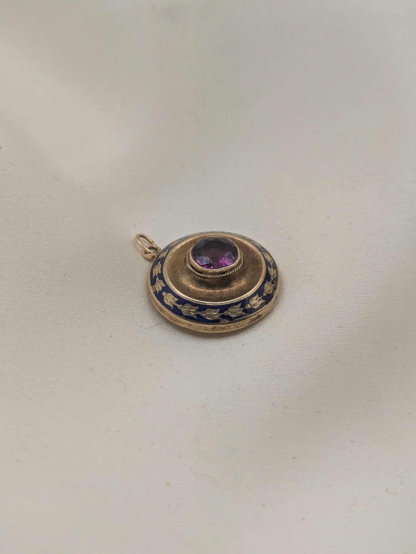 Early Victorian Purple Paste Enamel Locket