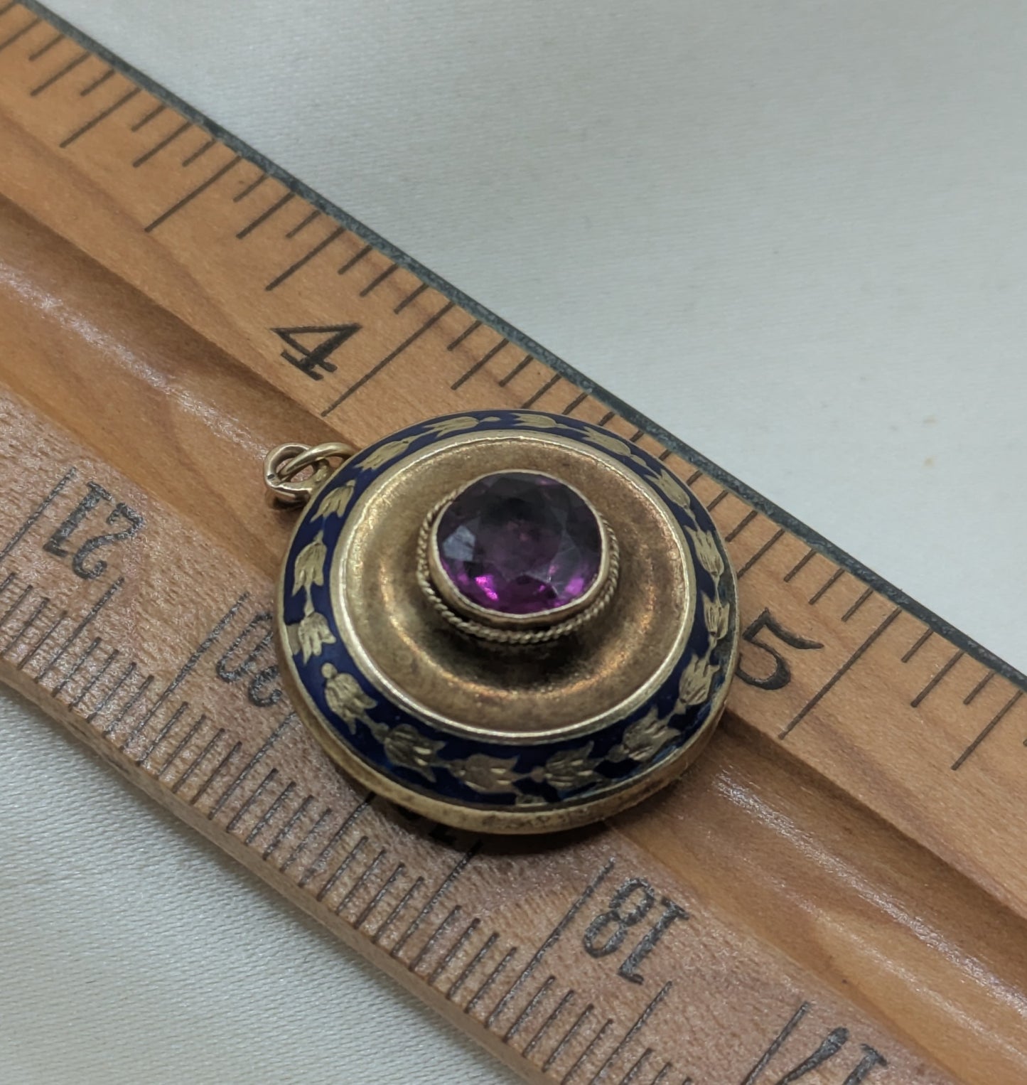 Early Victorian Purple Paste Enamel Locket