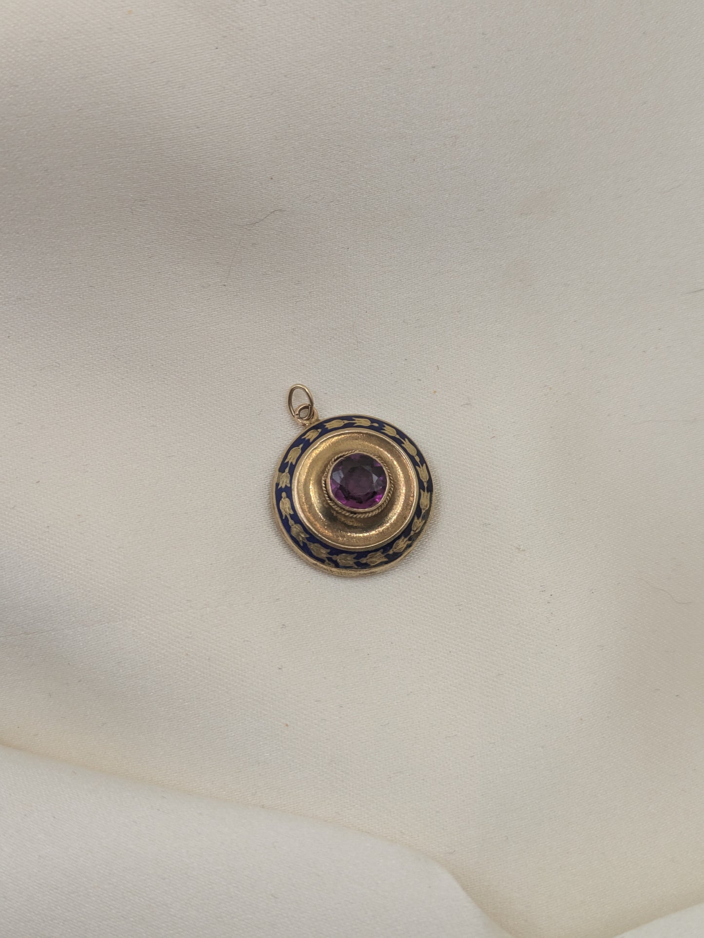 Early Victorian Purple Paste Enamel Locket