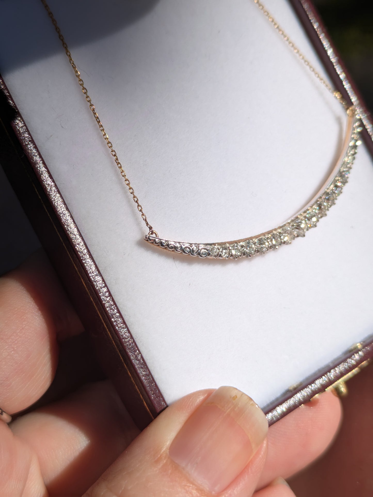Stunning circa 1900 Crescent Moon Necklace