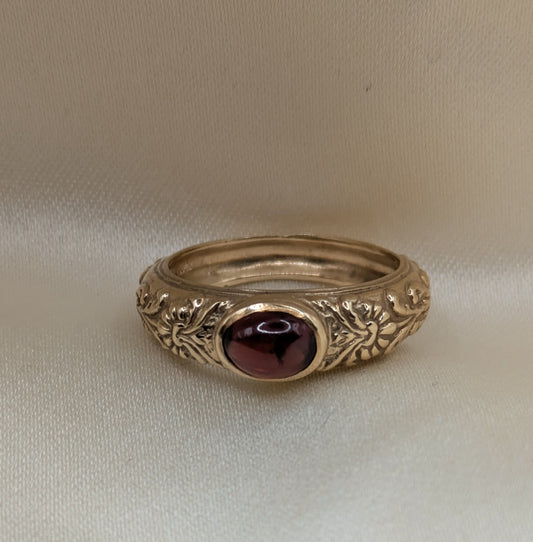 14k Gold Garnet Ring