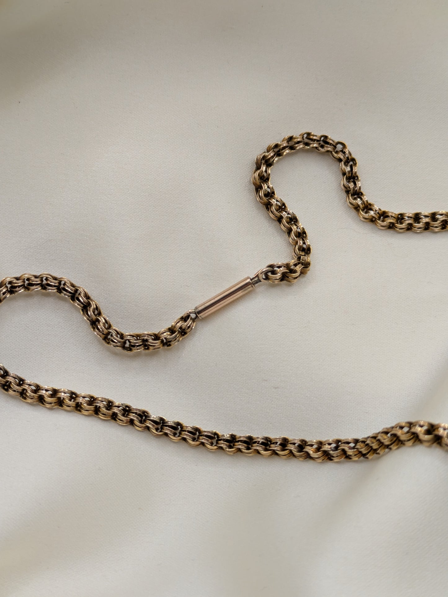 Antique Victorian Two Tone Gold Pendant and Chain, Amethyst and Fringe