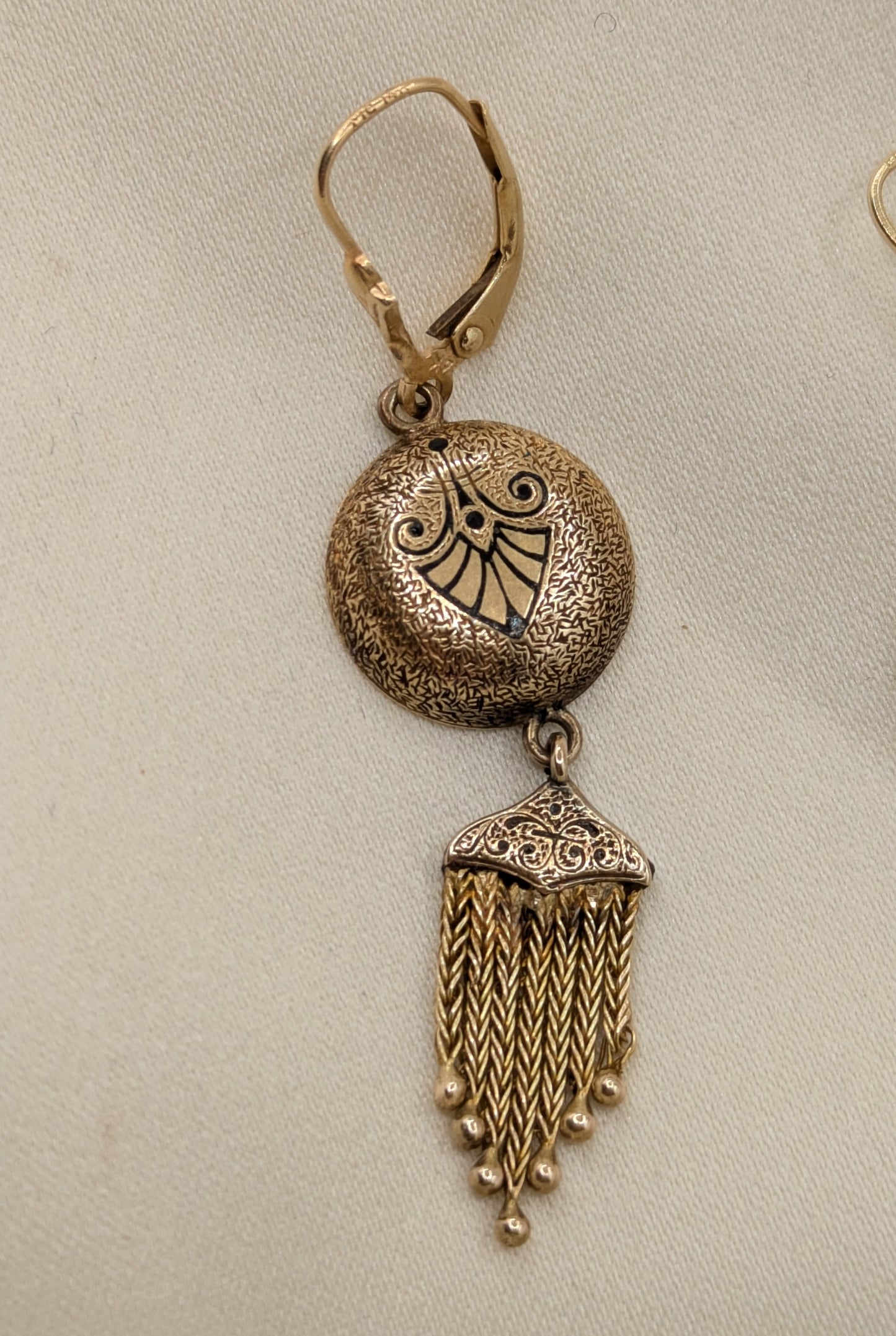 Victorian Antique 14k Gold Fringe Tassel Earrings circa 1870