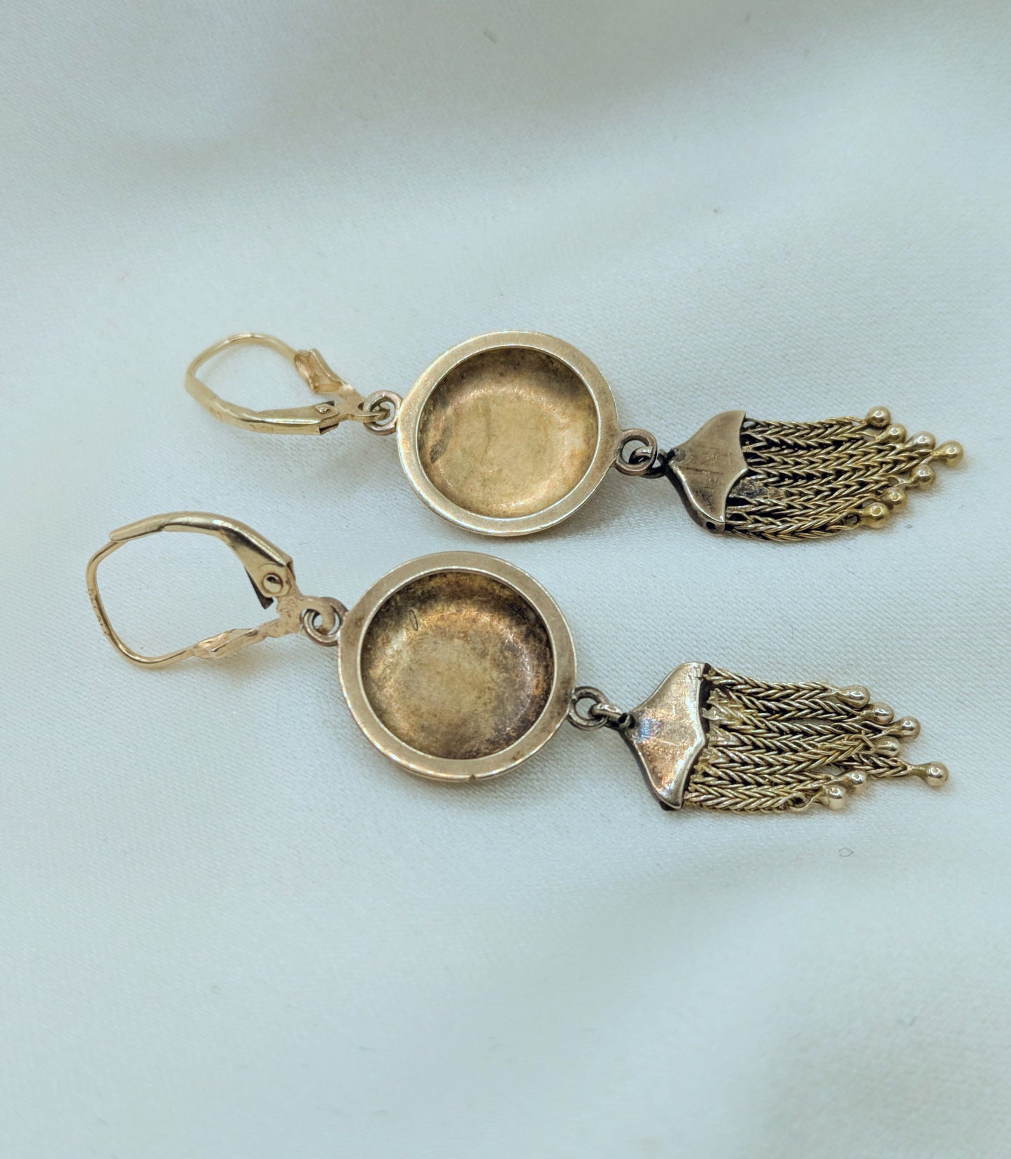 Victorian Antique 14k Gold Fringe Tassel Earrings circa 1870