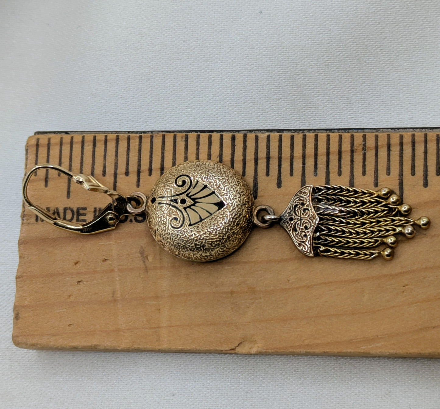 Victorian Antique 14k Gold Fringe Tassel Earrings circa 1870