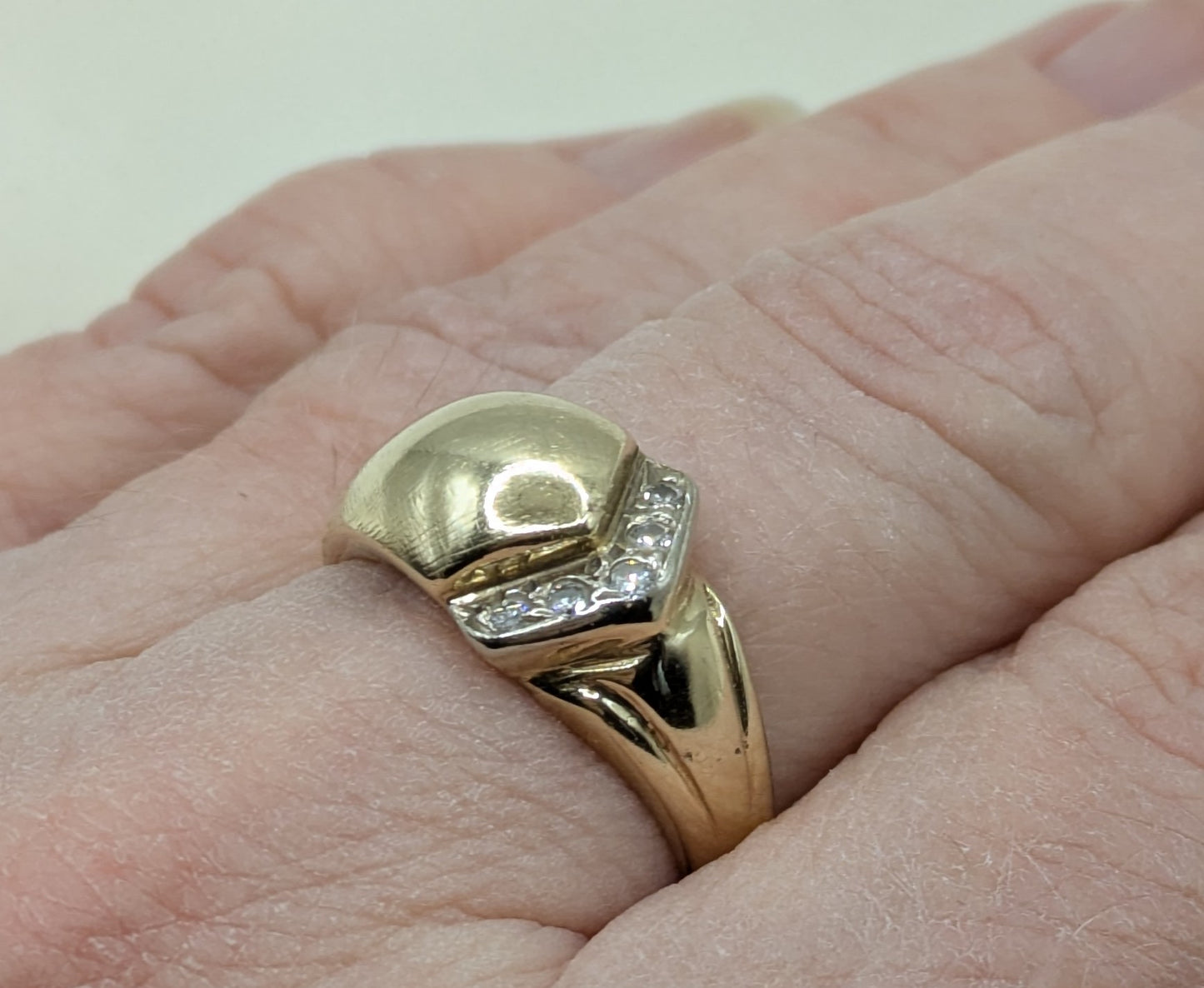 Retro 14k Gold Diamond Ring 5.89 grams size 7
