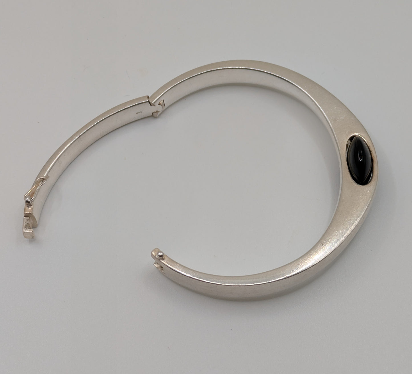 Fabulous Sterling Silver Hinged Bangle Bracelet Heavy Mid Century Hand Made
