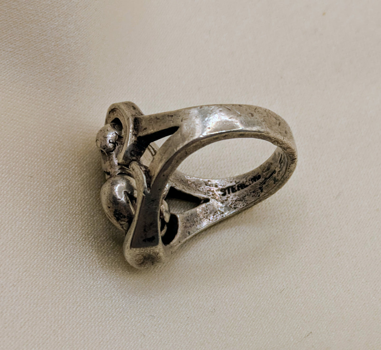 Antique Sterling Silver Comedy Tragedy Flip Ring