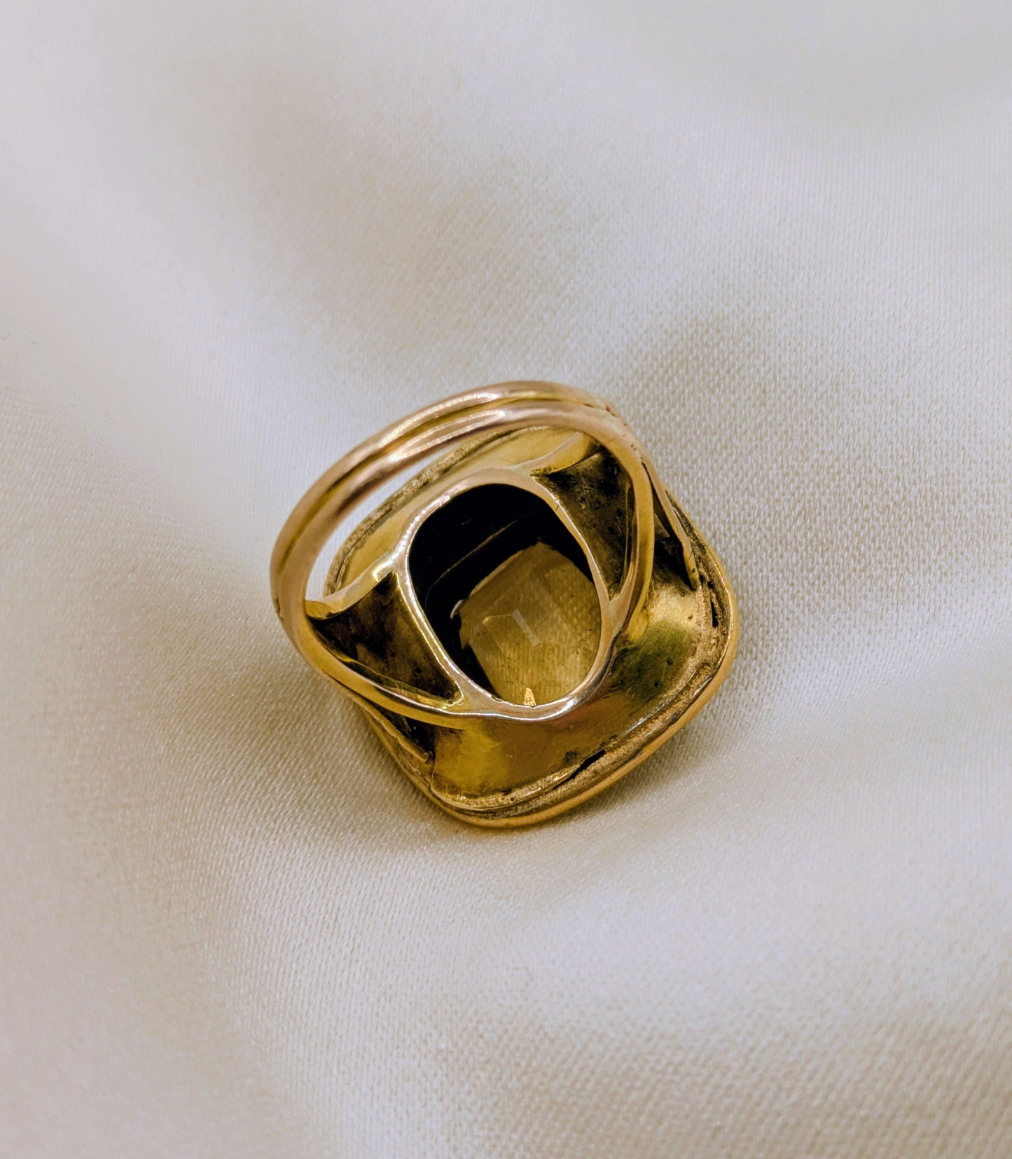 Rare 14k Citrine Victorian Etruscan Revival Ring