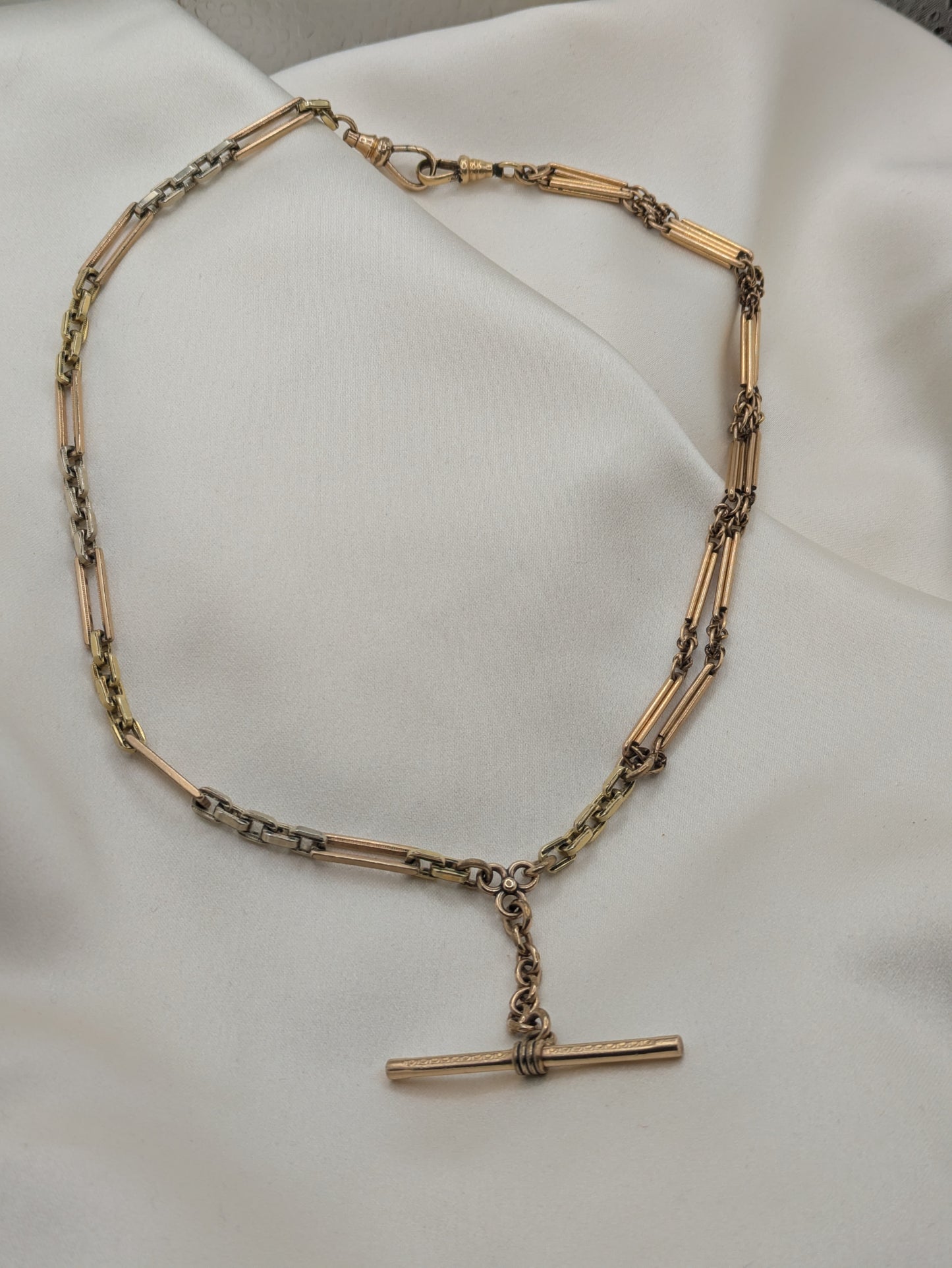 Chunky Antique Gold Filled Watch Chain Necklace