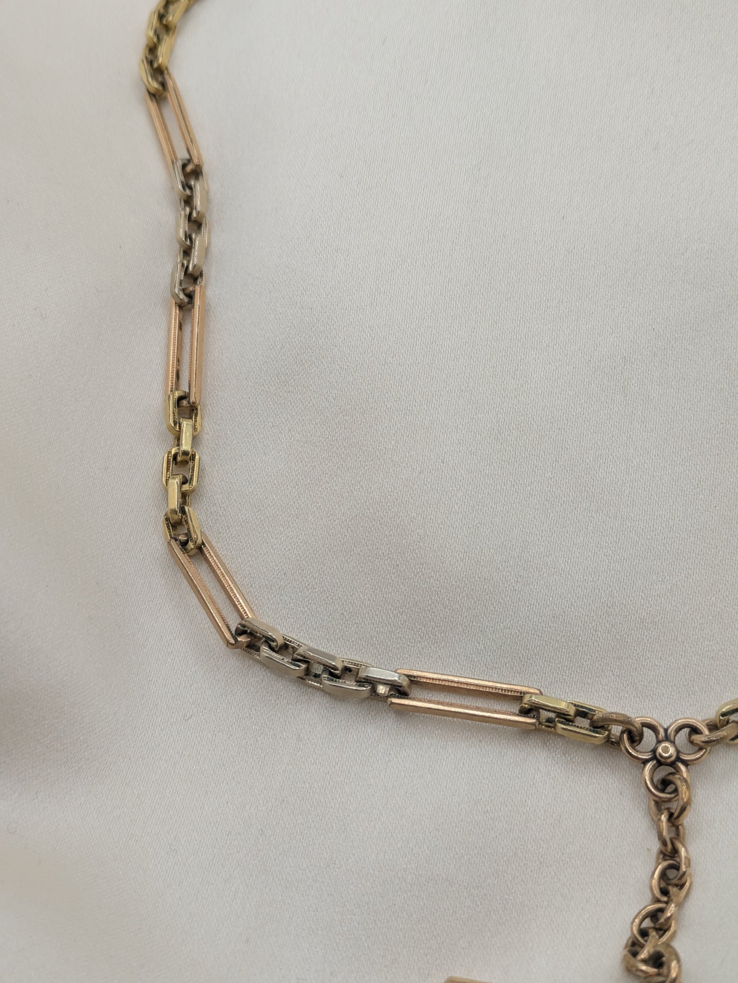 Chunky Antique Gold Filled Watch Chain Necklace