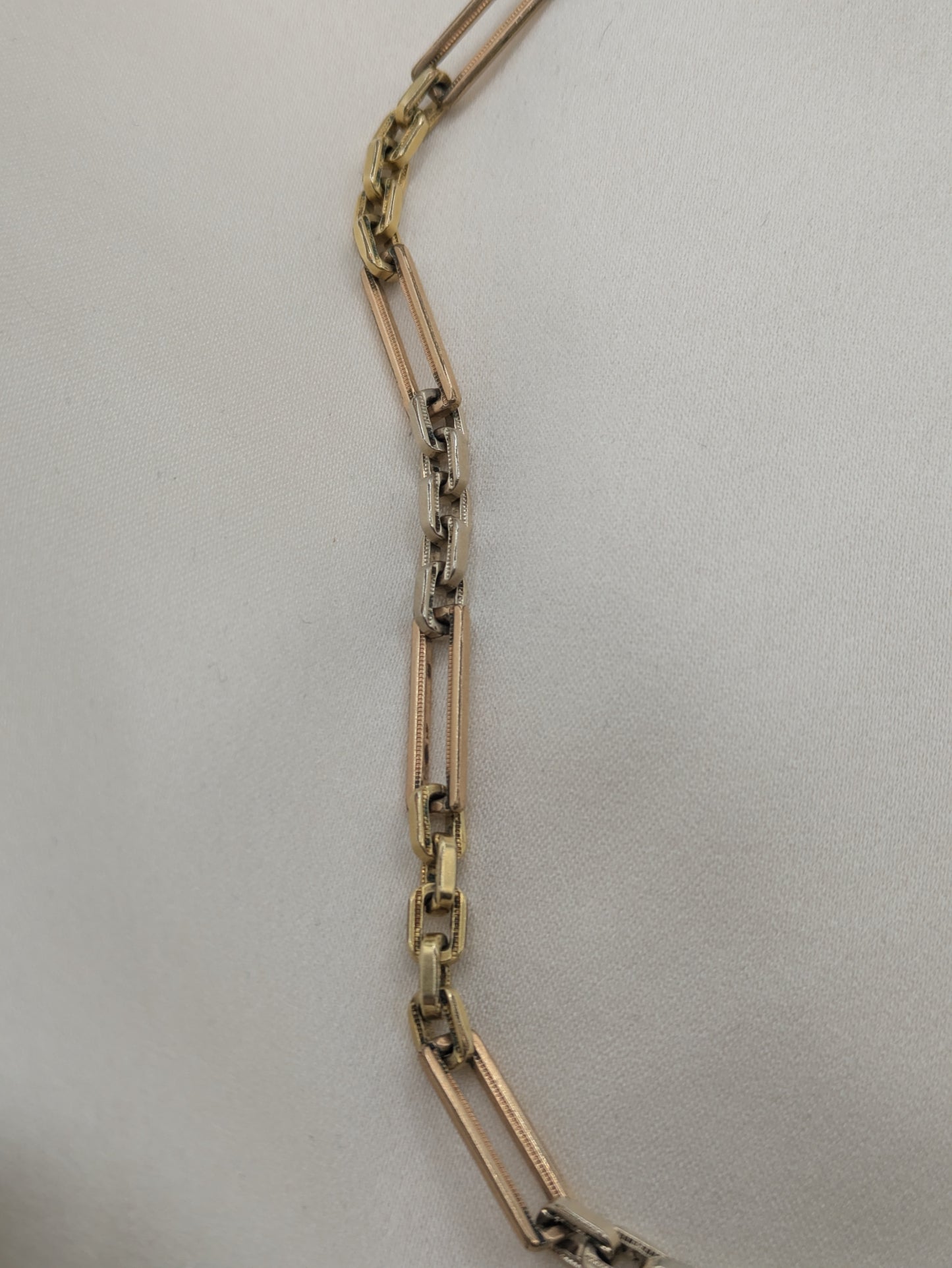 Chunky Antique Gold Filled Watch Chain Necklace