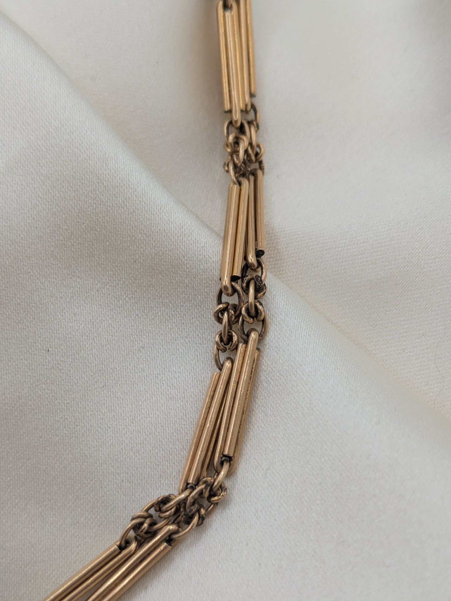 Chunky Antique Gold Filled Watch Chain Necklace