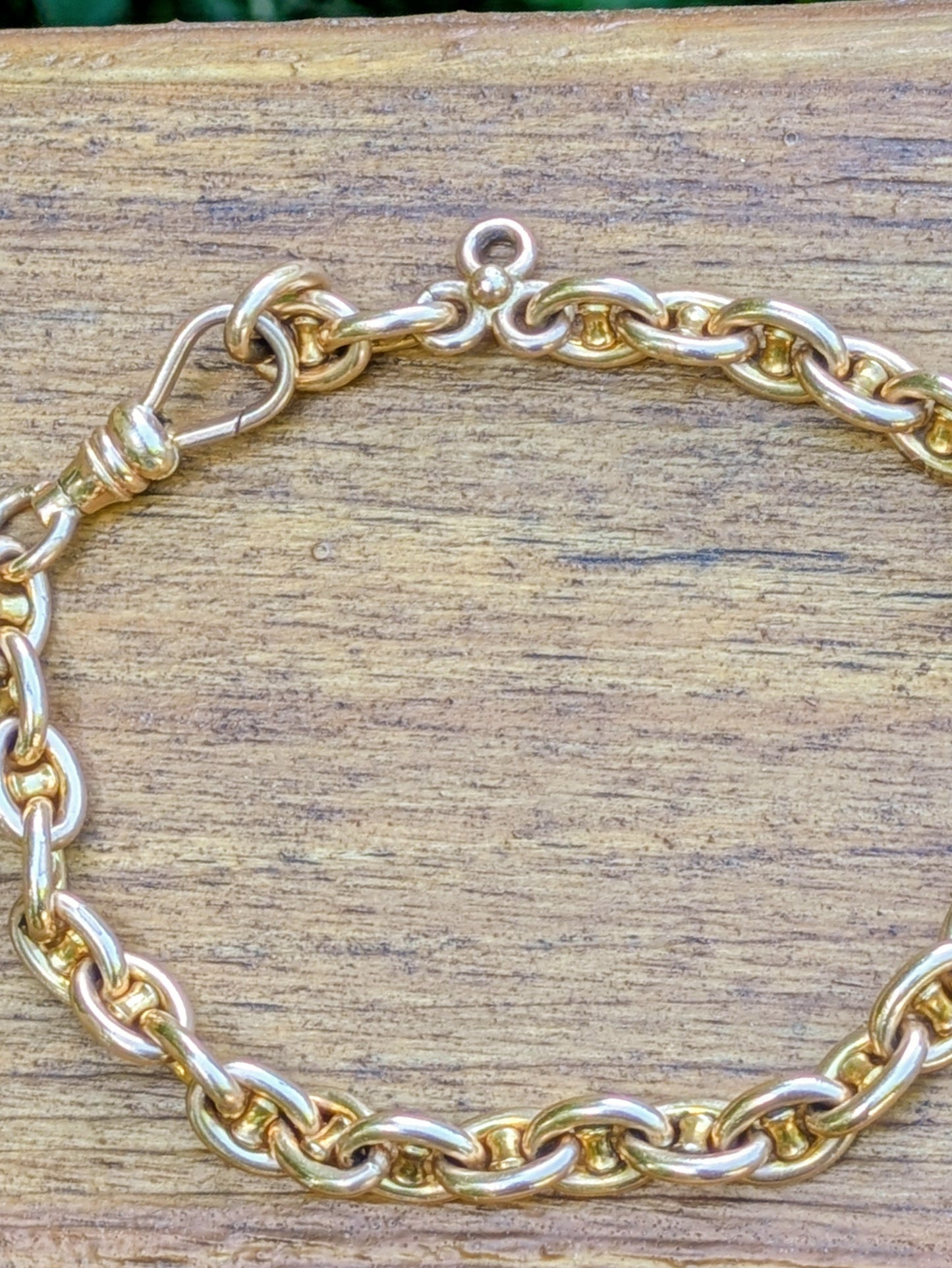 Rare 1/6 gold filled Victorian Edwardian Anchor Chain link watch chain unisex bracelet JFS Sons