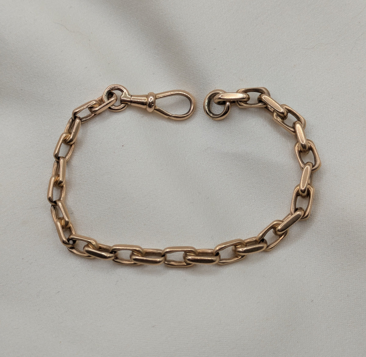 Antique Victorian Edwardian Watch Chain Bracelet 14k Solid Gold over 18 grams!