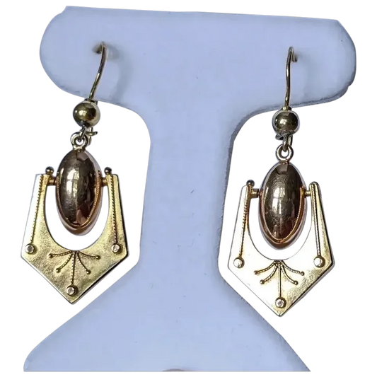 Victorian 14k swinging Doorknocker Earrings