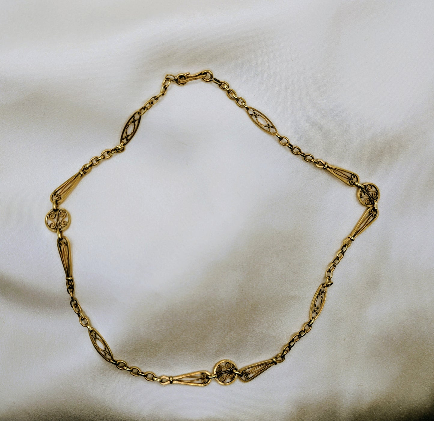 Edwardian Filigree Necklace 16.5"