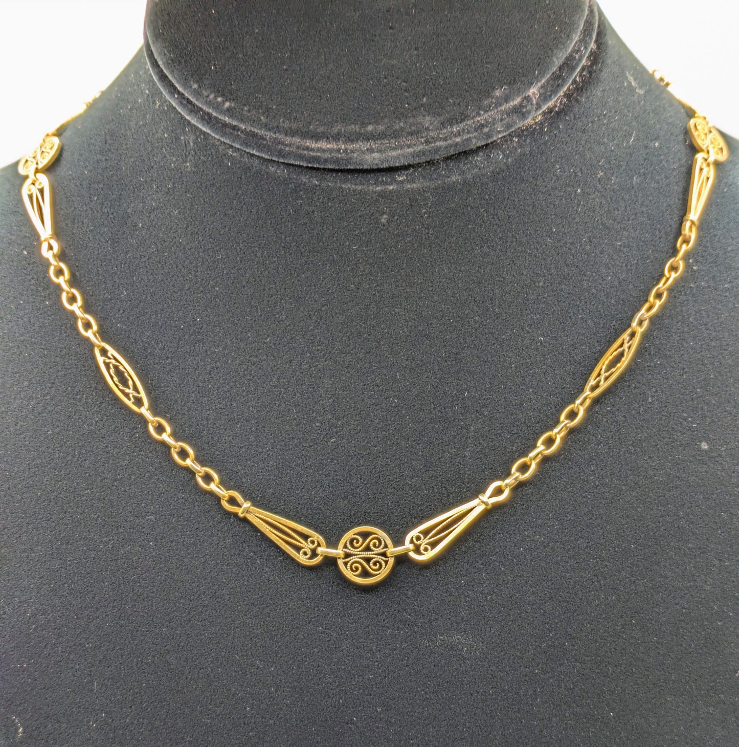 Edwardian Filigree Necklace 16.5"