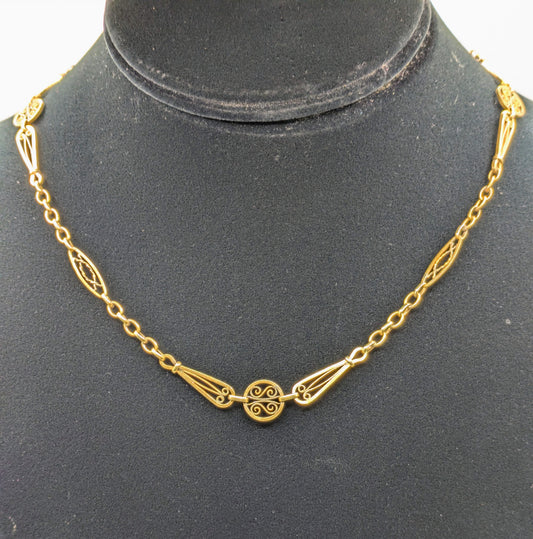 Edwardian Filigree Necklace 16.5"