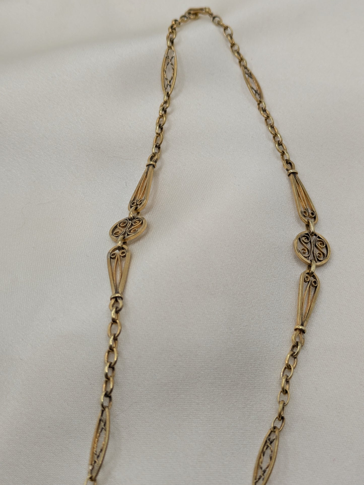 Edwardian Filigree Necklace 16.5"
