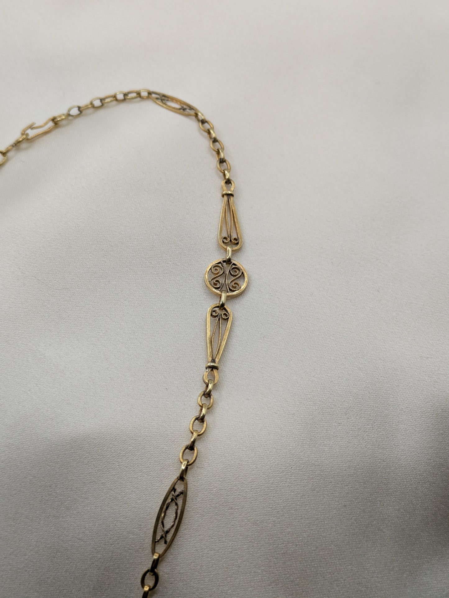 Edwardian Filigree Necklace 16.5"