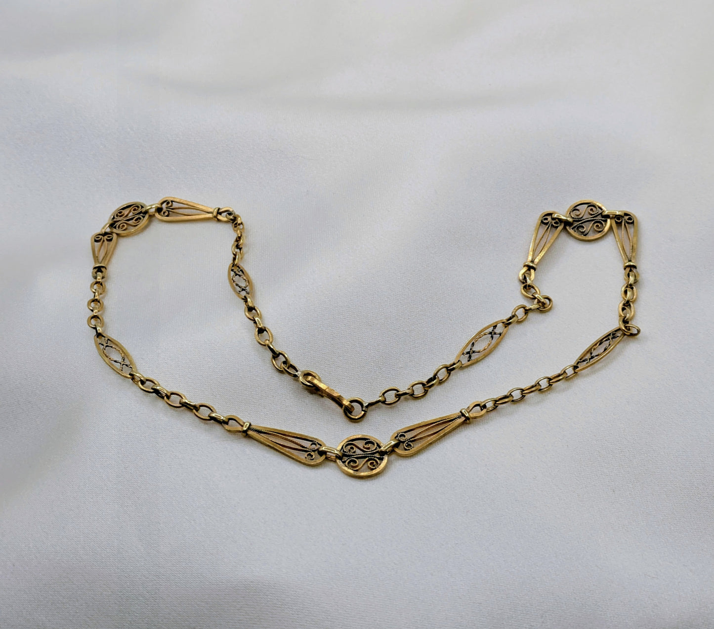 Edwardian Filigree Necklace 16.5"